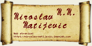 Miroslav Matijević vizit kartica